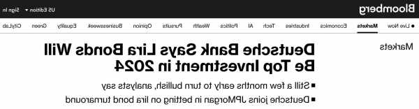 德意志银行：土耳其里拉债券将成为2024年的首选投资